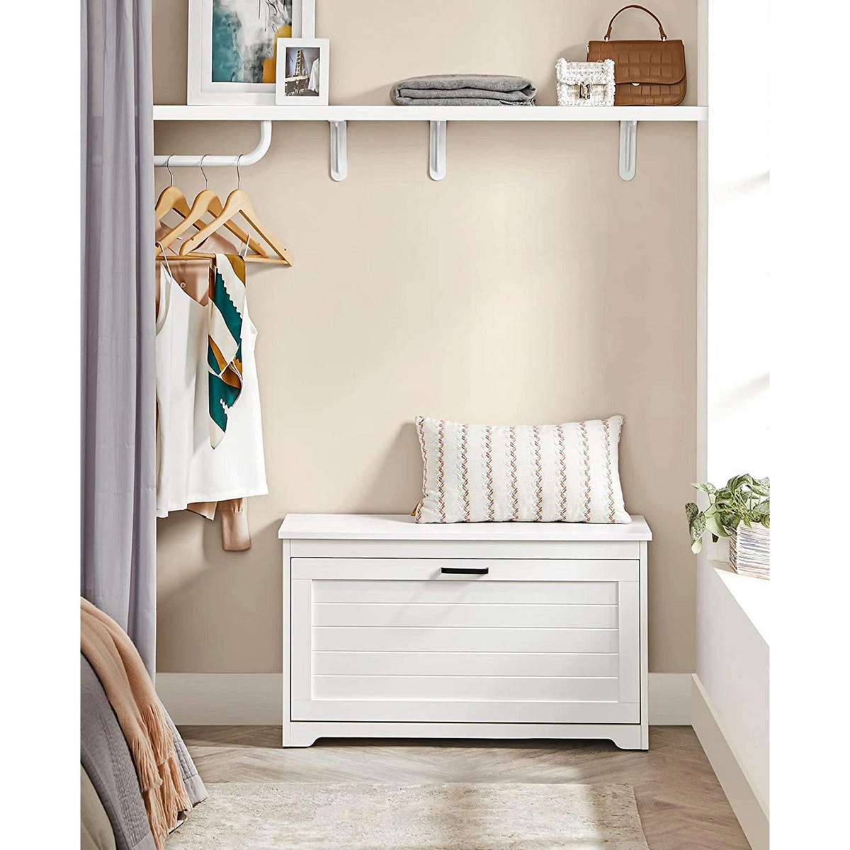 SCHUHSCHRANK - Weiß, Holzwerkstoff (30/46/80cm) - Hansiro
