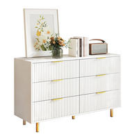 KOMMODE 120/40/72 cm mit 6 Schubladen, MDF mit goldfarbenen Metallbeinen, Weiß - Weiß, Holzwerkstoff (120/72/40cm) - Redom