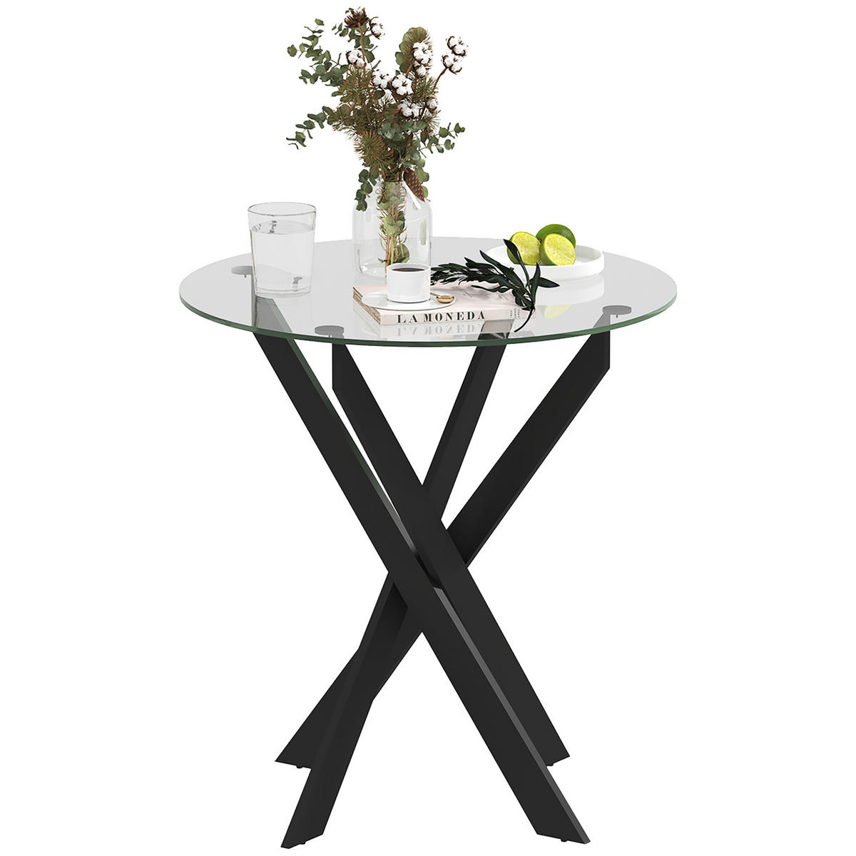 ESSTISCH DE-08383 Ø70 cm für 4 Personen Schwarz - Schwarz, Metall (70/70/75cm) - ComfortXL