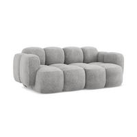 2-SITZER SOFA Chenille Stoff Grau - Hellgrau/Schwarz, Holzwerkstoff/Kunststoff (210/72/115cm) - Makamii