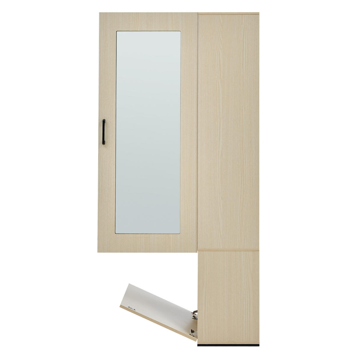 GARDEROBE-SET Spiegel Sitzbank Schuhablage Kleiderstange 4 Haken - Naturfarben, Holzwerkstoff (595/179.5/345cm) - FLIEKS