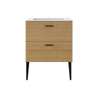 EINZELWASCHTISCH - 60 cm x 46 cm - holz - naturfarben hell Sarone - Weiß, Holz (60/55/46cm) - Vente-Unique