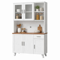 HOCHSCHRANK mit 5 Türen 114 x 40 x 190 cm Weiß/Braun - Weiß, Holzwerkstoff (40/190/114cm) - Meubliv