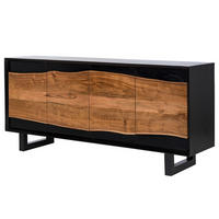 MASSIVES SIDEBOARD - Akazie / Akazie Schwarz - Braun, Holz (168/76/41cm) - home24