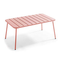 GARTEN-LOUNGETISCH, Lehm - Pink, Metall (90/50/40cm) - Oviala