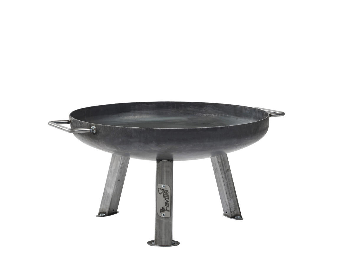 FEUERSCHALE BOMBE BASIC Ø 48 x 48 x 30 cm 8 kg aus Stahl 2,5 mm - Grau, Metall (48/30/48cm) - The Favilla