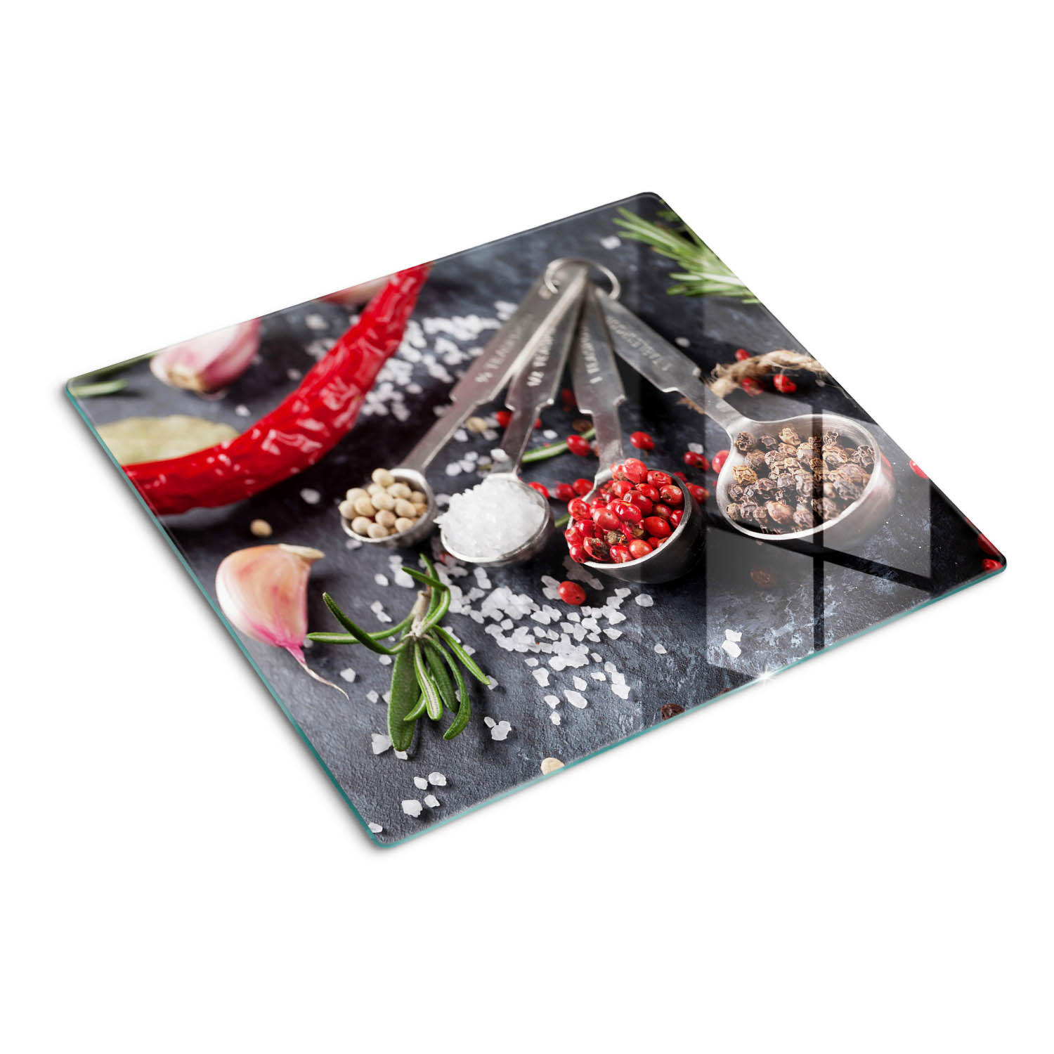 GLASPLATTE 60x52 cm Kräuter und Gewürze - Rot, Glas (60/0.4/52cm) - TULUP