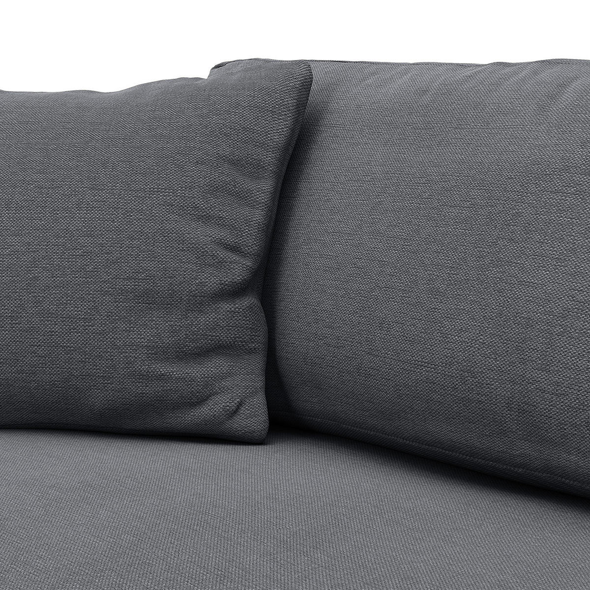 ECKSOFA mit Longchair - Schwarz/Grau, Kunststoff/Textil (238/183cm) - home24