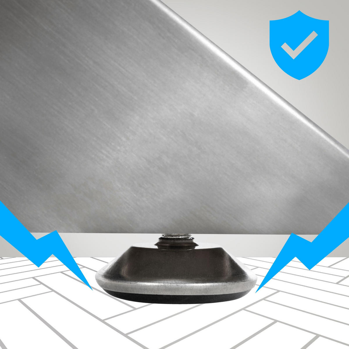 TISCHBEIN eckig 85/85/71 cm Metall edelstahl - Edelstahlfarben, Metall (85/71/85cm) - CLP