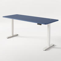 SCHREIBTISCH Elektrisch Höhenverstellbarer HomePro 200x80cm Weiß/Blau mit Memory-Funktion, Anti-Kollisions Technologie - Blau/Weiß, Holzwerkstoff (80/200/62cm) - Desktronic