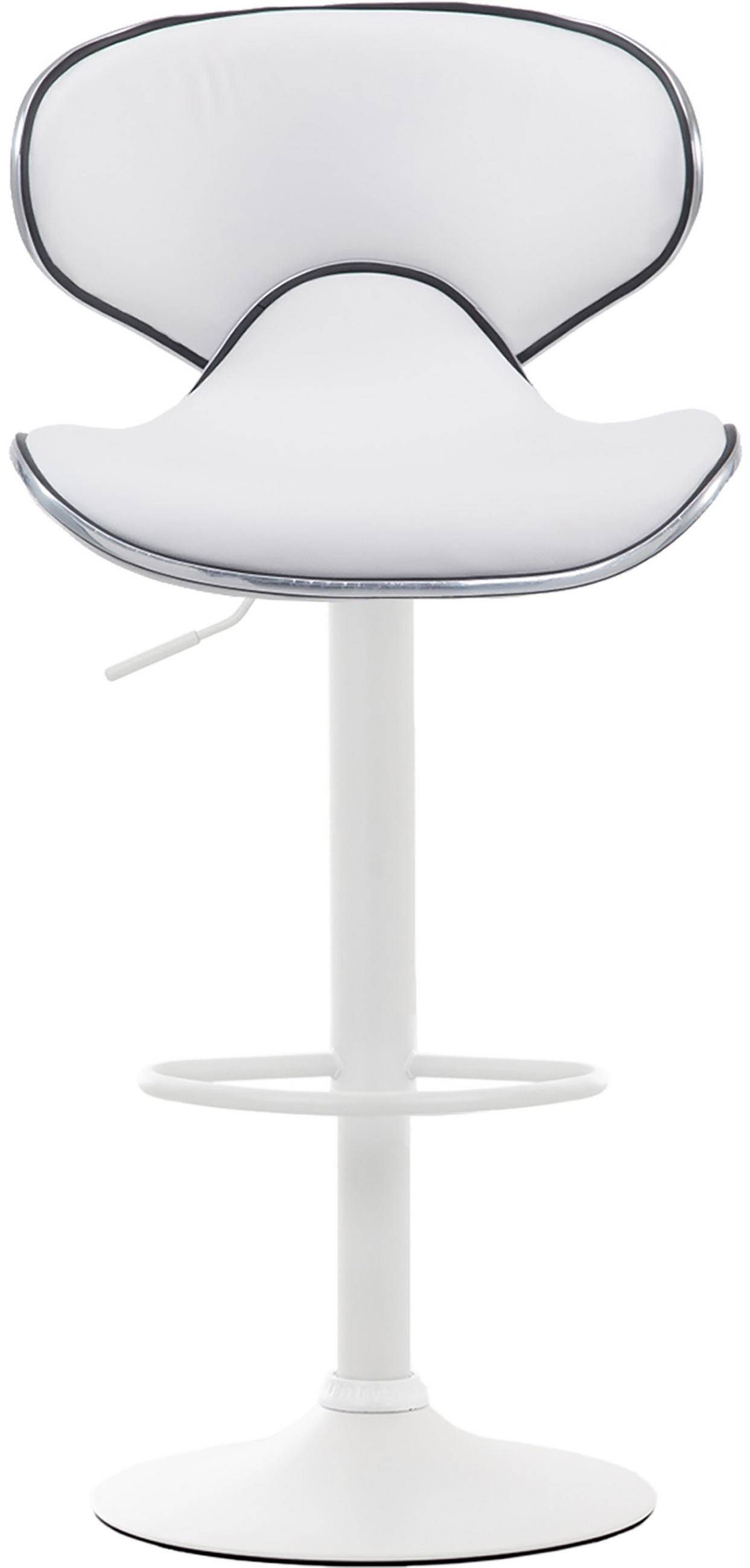 BARHOCKER 2er Set Las-Mallorcas Kunstleder weiß weiß - Schwarz/Weiß, Kunststoff/Metall (46/108/49cm) - TPFLiving