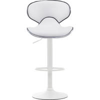 BARHOCKER 2er Set Las-Mallorcas Kunstleder weiß weiß - Schwarz/Weiß, Kunststoff/Metall (46/108/49cm) - TPFLiving