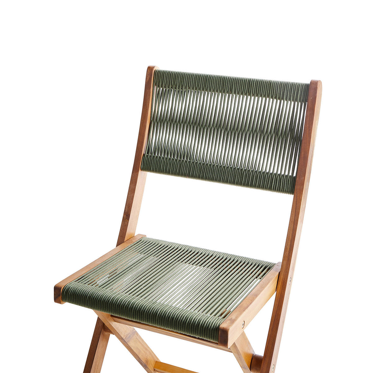 GARTENMÖBEL-SET 4-Sitzer Grün Prossedi - Hellbraun/Grün, Holz (120/75/60cm) - Beliani