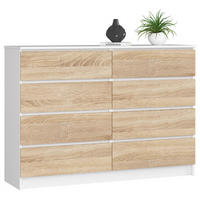 KOMMODE Weiß, Sonoma Eiche 138x40x99 cm - Weiß/Sonoma Eiche, Holzwerkstoff (138/99/40cm) - Akord