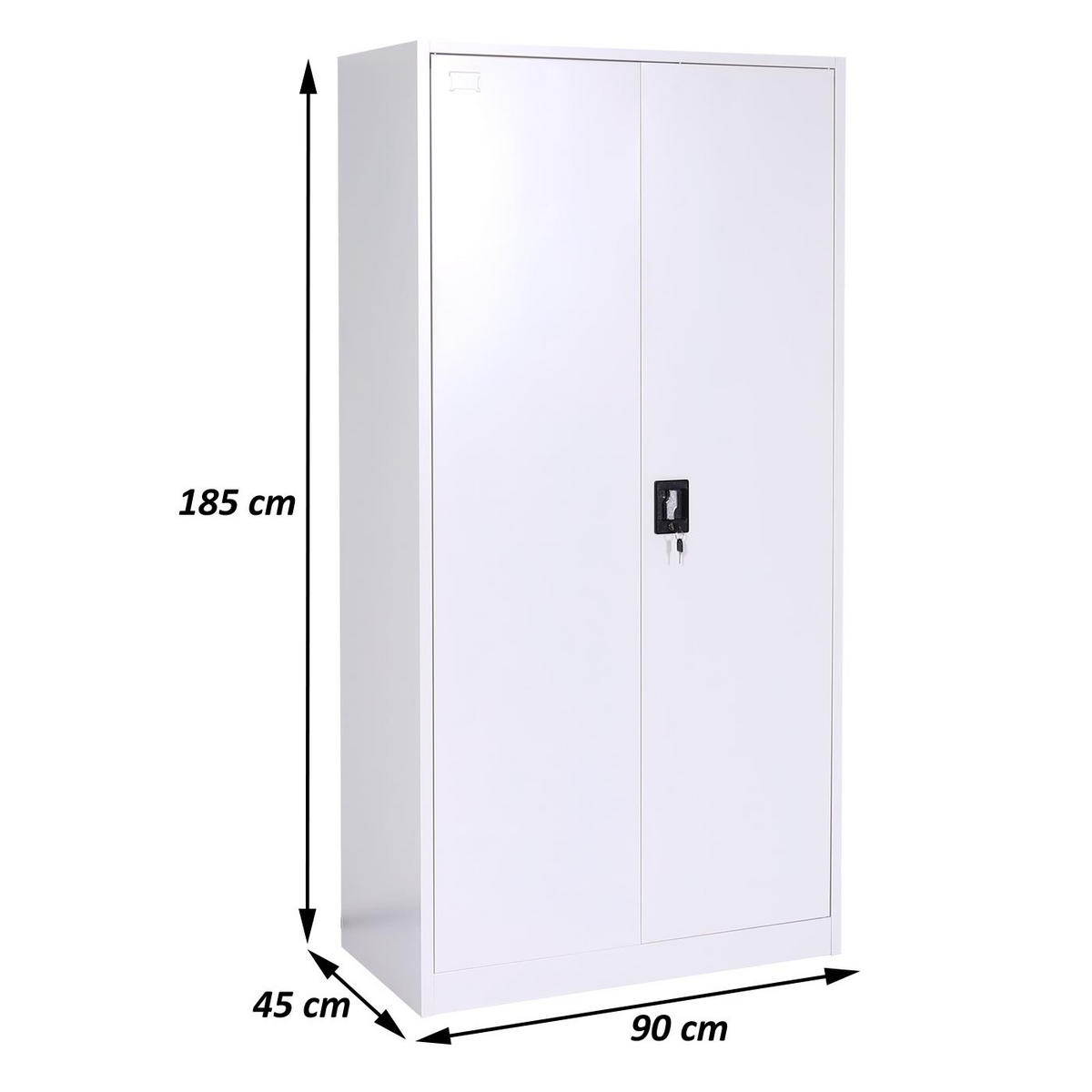 AKTENSCHRANK Grau - Grau, Metall (90/185/45cm) - MCW