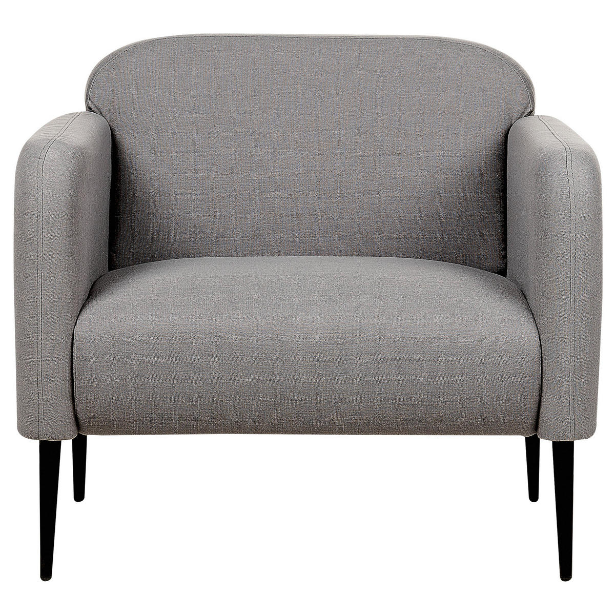 SESSEL Leinen grau/schwarz Stouby - Schwarz/Grau, Textil (83/77/74cm) - Beliani