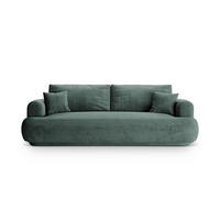 SOFA ausklappbar mit Bettkasten Ella aus Samt petrol 3 Sitzplätze - Petrol, Textil (271/94/108cm) - Micadoni