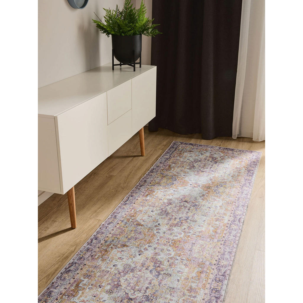 Thumbnail - benuta Vintage-Läufer, Mehrfarbig, Lila, Kunststoff, Vintage, Rechteckig, 80x250 cm, Oeko-Tex® Standard 100, in verschie...