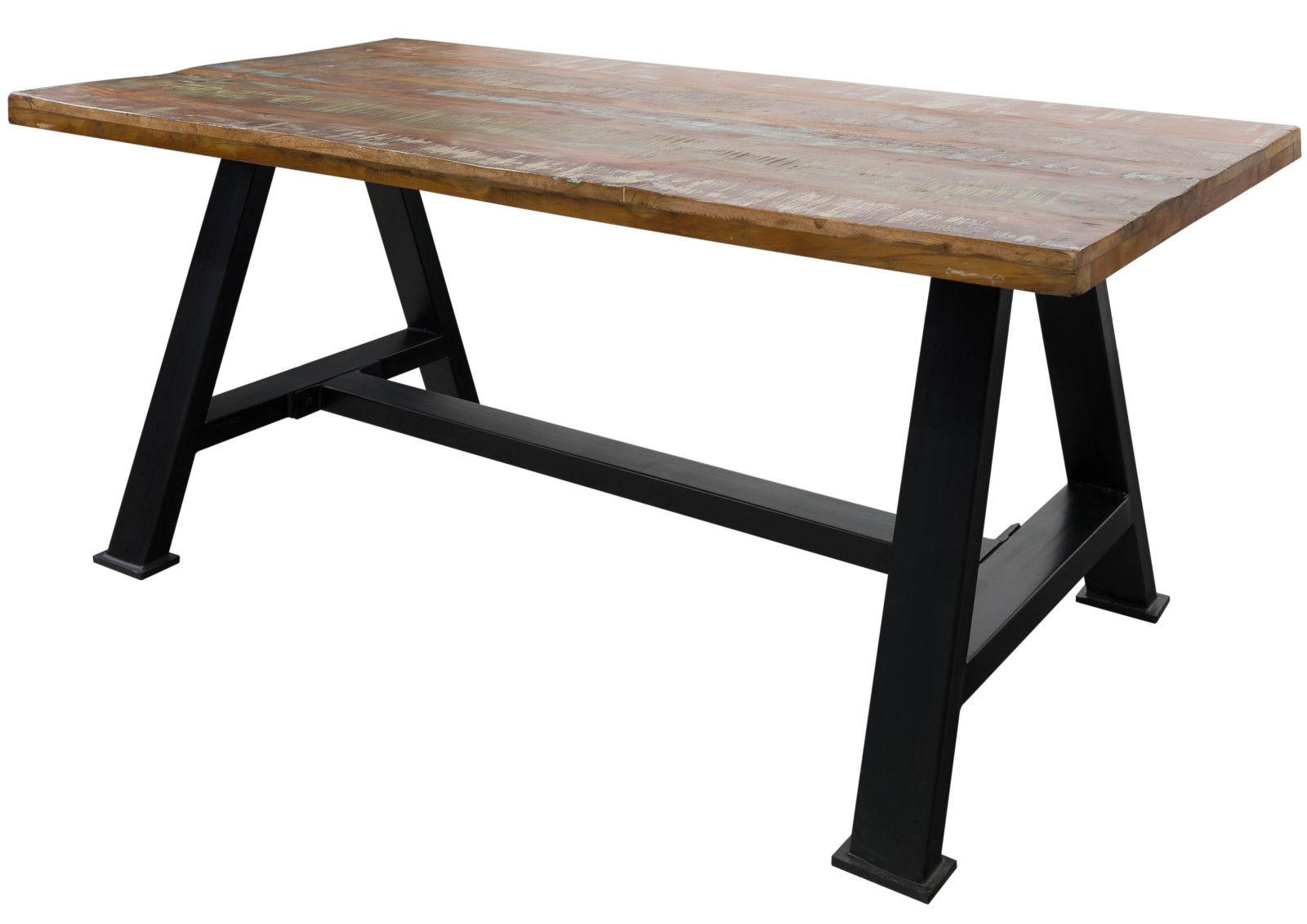 ESSTISCH Altholz 160x90x76 mehrfarbig lackiert INDUSTRIAL #84 - Multicolor, Holz (90/160/76cm) - Massivmoebel24