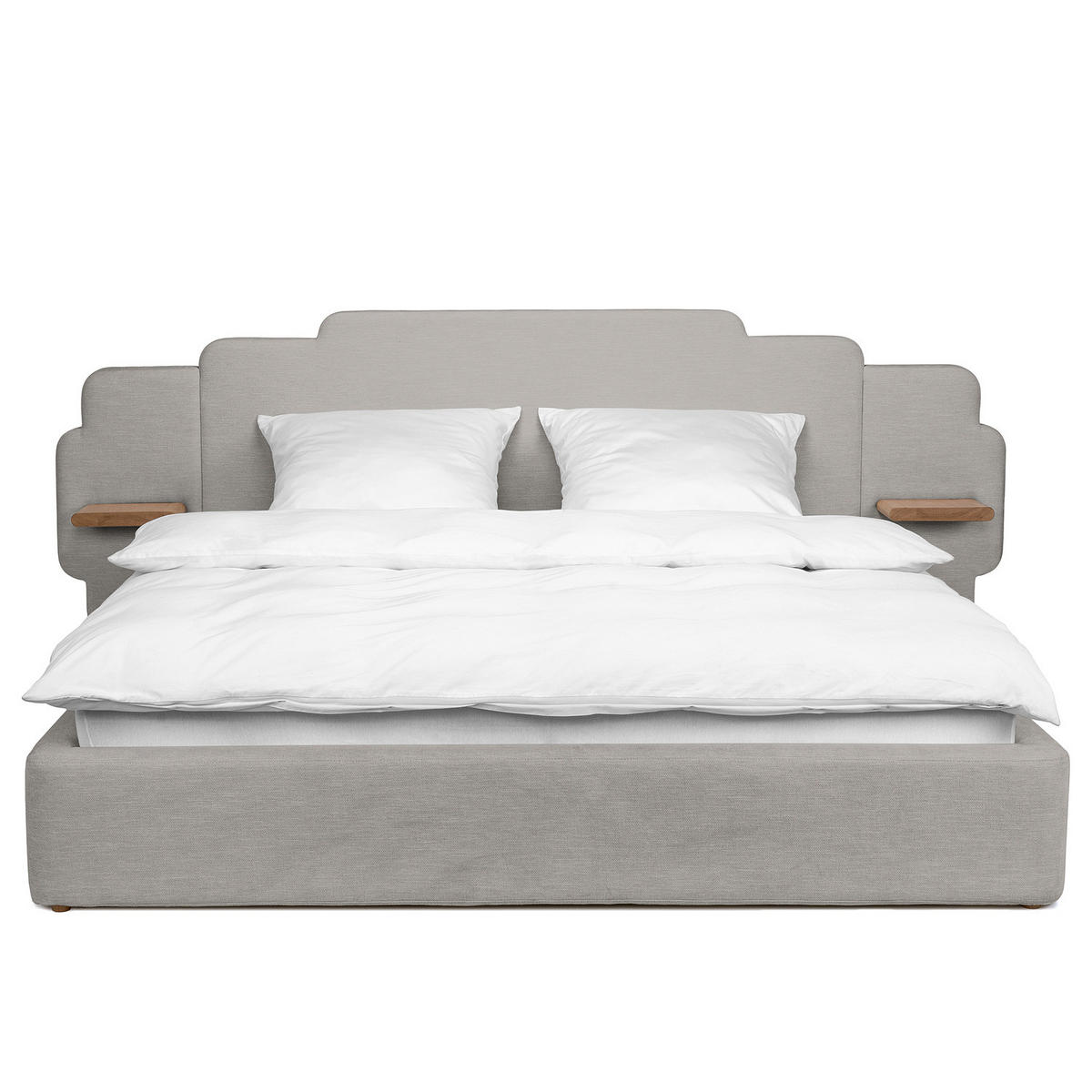 POLSTERBETT - Chenille - Hellgrau, Textil (160/200cm) - home24