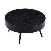 RUNDER COUCHTISCH Holzoptik Schwarz - Schwarz, Metall (70/70/35.5cm)