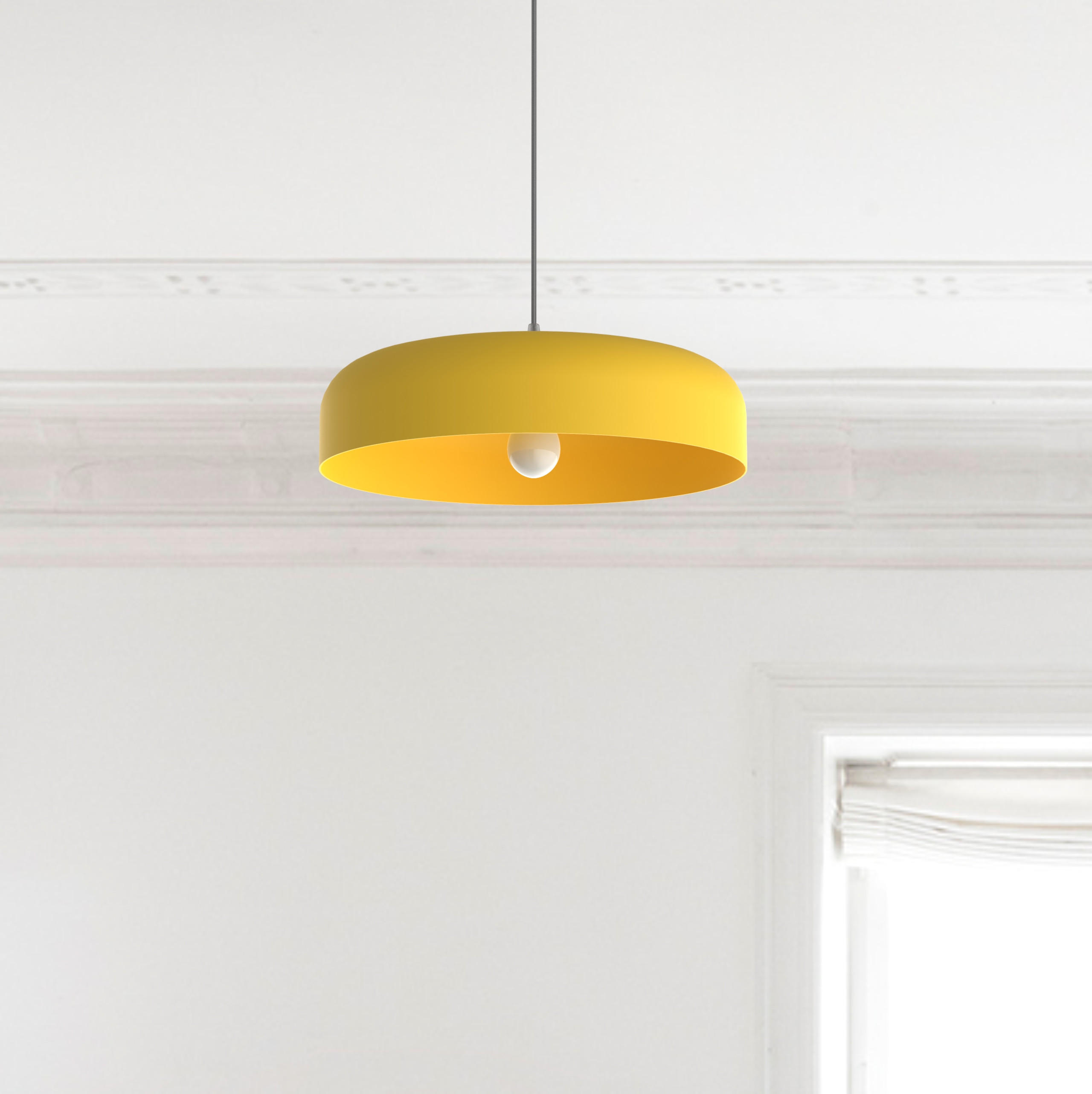 HÄNGELEUCHTE - Gelb, Metall (40/40/10cm) - Lumicom