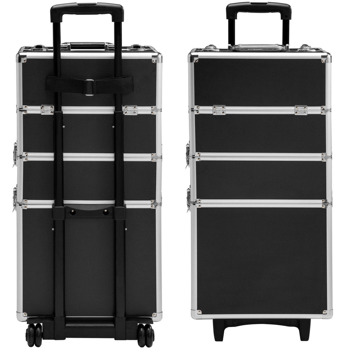 KOSMETIKKOFFER ,35 x 25 x 68 cm,schwarz - Schwarz, Kunststoff (25/68/35cm) - tectake