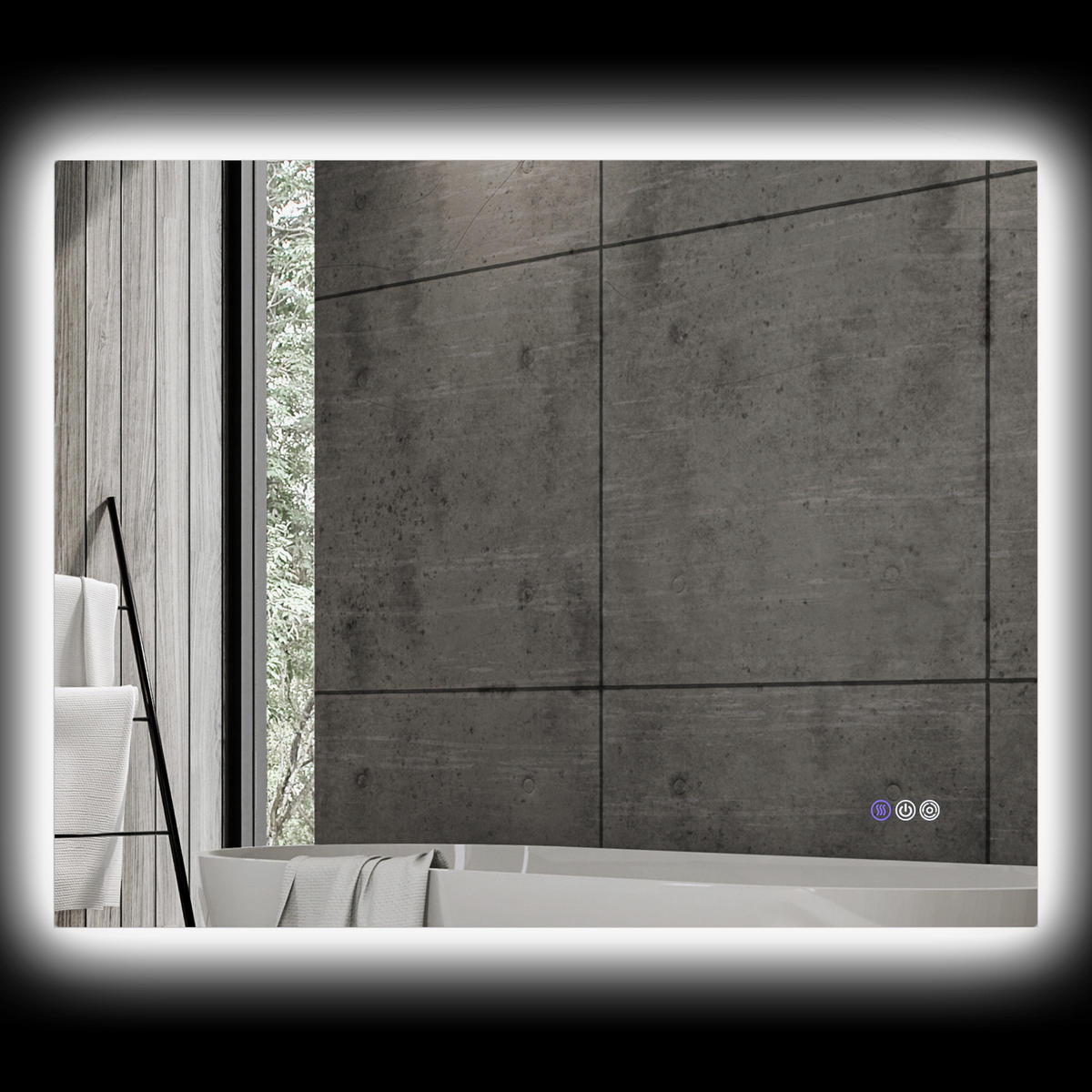 BADEZIMMERSPIEGEL Antibeschlag-Badezimmerspiegel mit einstellbarer Helligkeit und Farbe, 80 x 60 x 4 cm - Transparent, Glas (4/60/80cm) - Vallsero