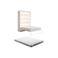 SCHRANKBETT - 2 Personen - holz - beige Rapili - Weiß, Holz/Metall (140/200cm) - Vente-Unique