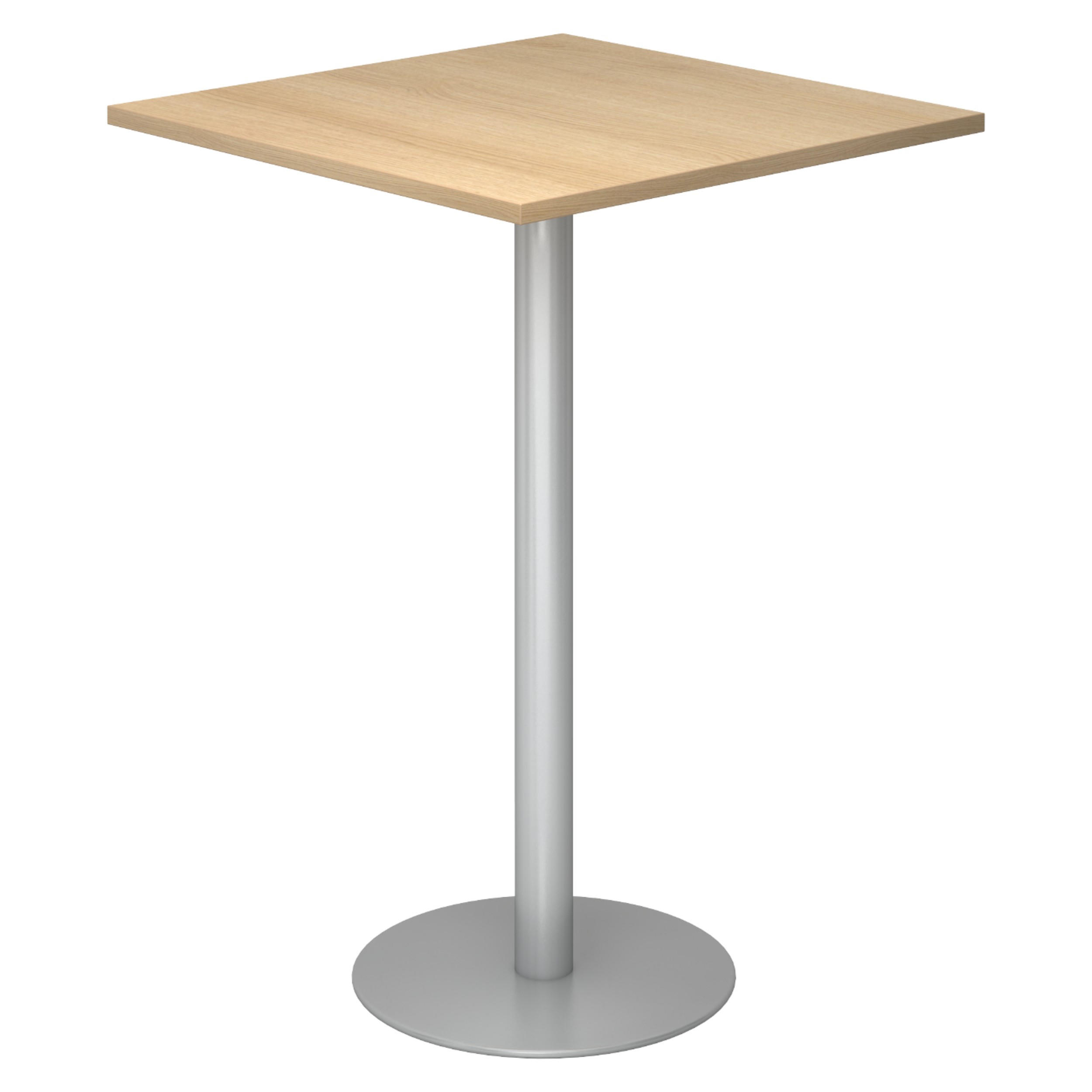STEHTISCH eckig STH 80/80/111,6 cm in Eichefarben/Silberfarben - Eichefarben/Silberfarben, Holzwerkstoff (80/80/111.6cm) - bümö