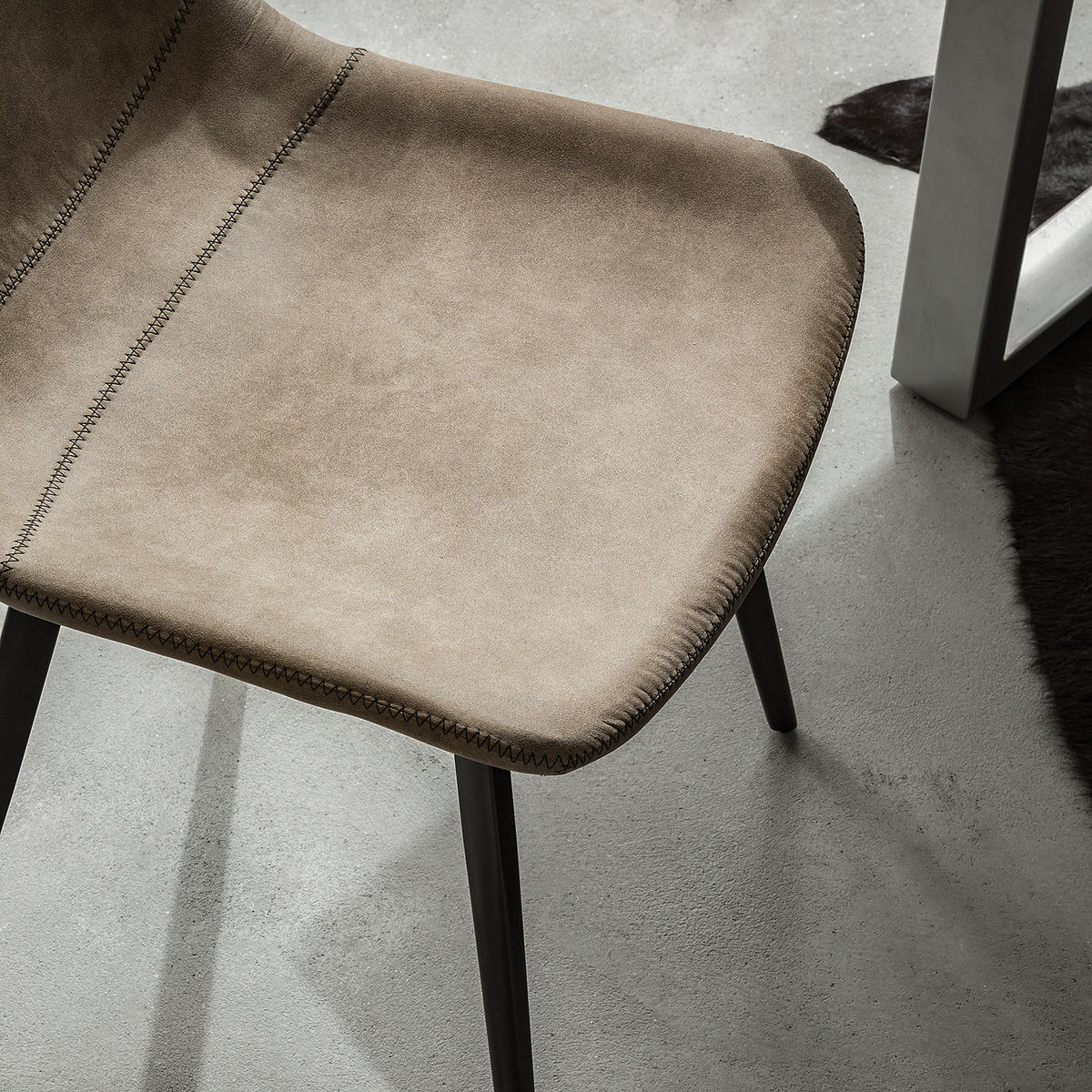 BARSTUHL - Stahl, 2er-Set - Cappuccino, Textil (48/77/60cm) - home24