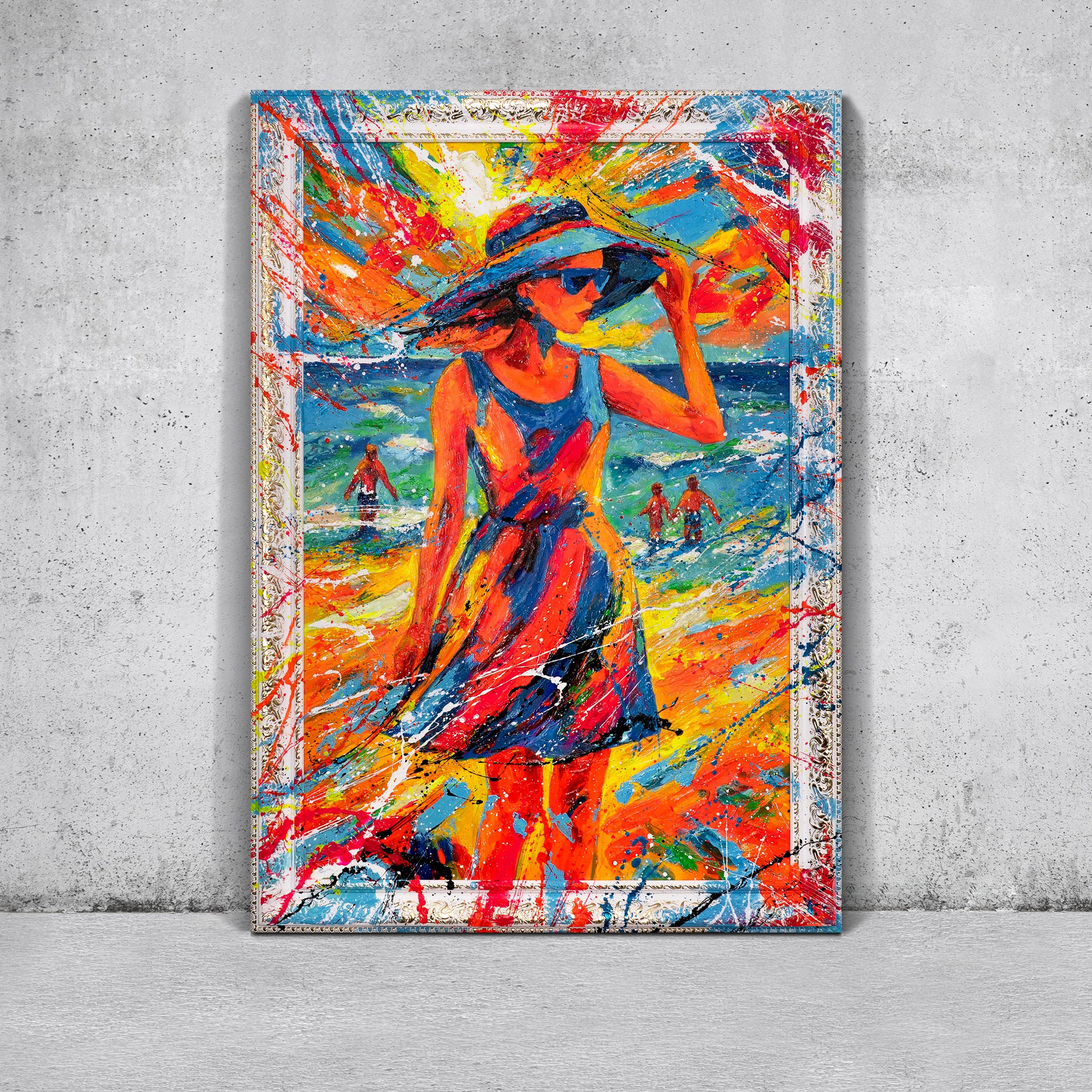GEMÄLDE Sommerliche Anmut Schattenfugenrahmen Weiß 120x80 cm - Weiß, Holz (120/80cm) - YS-art gallery