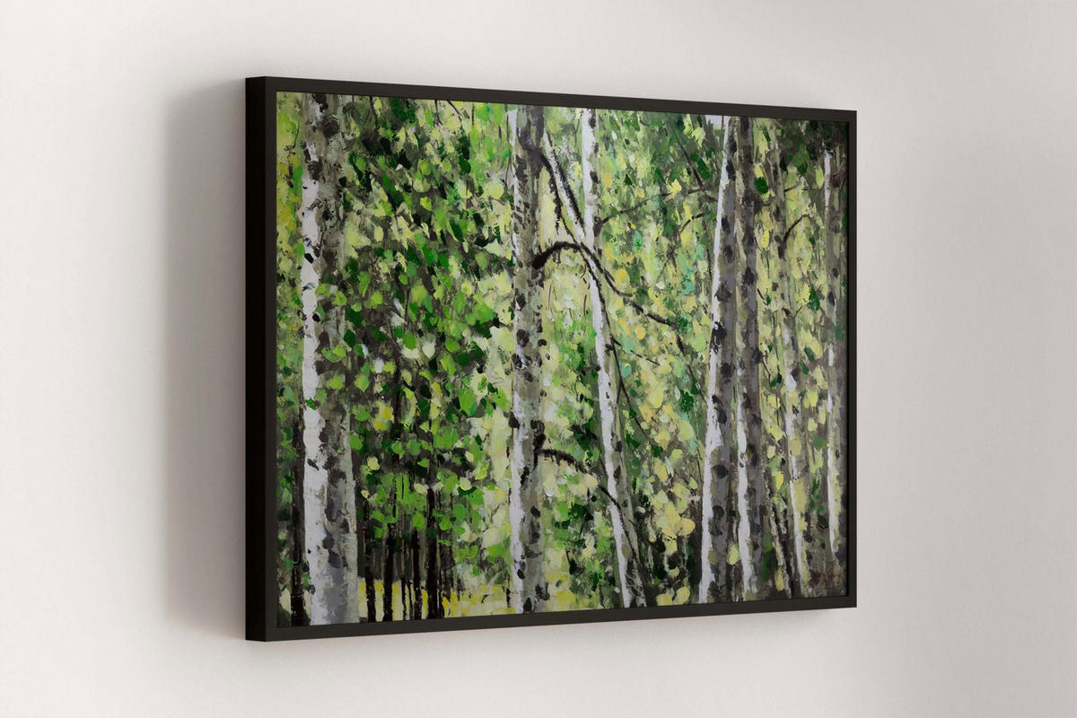 ÖLGEMÄLDE 123/83 cm - Grün, Holz/Textil (3/83cm) - KUNSTLOFT