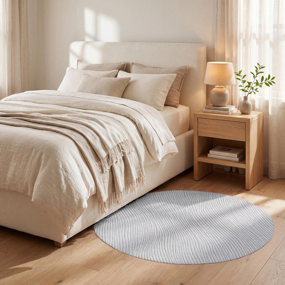 KOBERCE - Vlny - rebrovanie - biele - 90x90 cm - biela, textil/plast (90/0.4cm) - OnlyWow