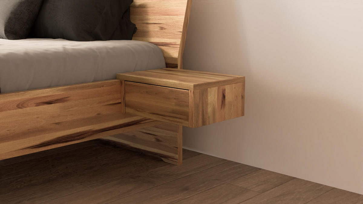 SCHWEBEBETT 140/200 cm aus Kernbuche - Braun, Holz (140/200cm) - MeinMassivholz