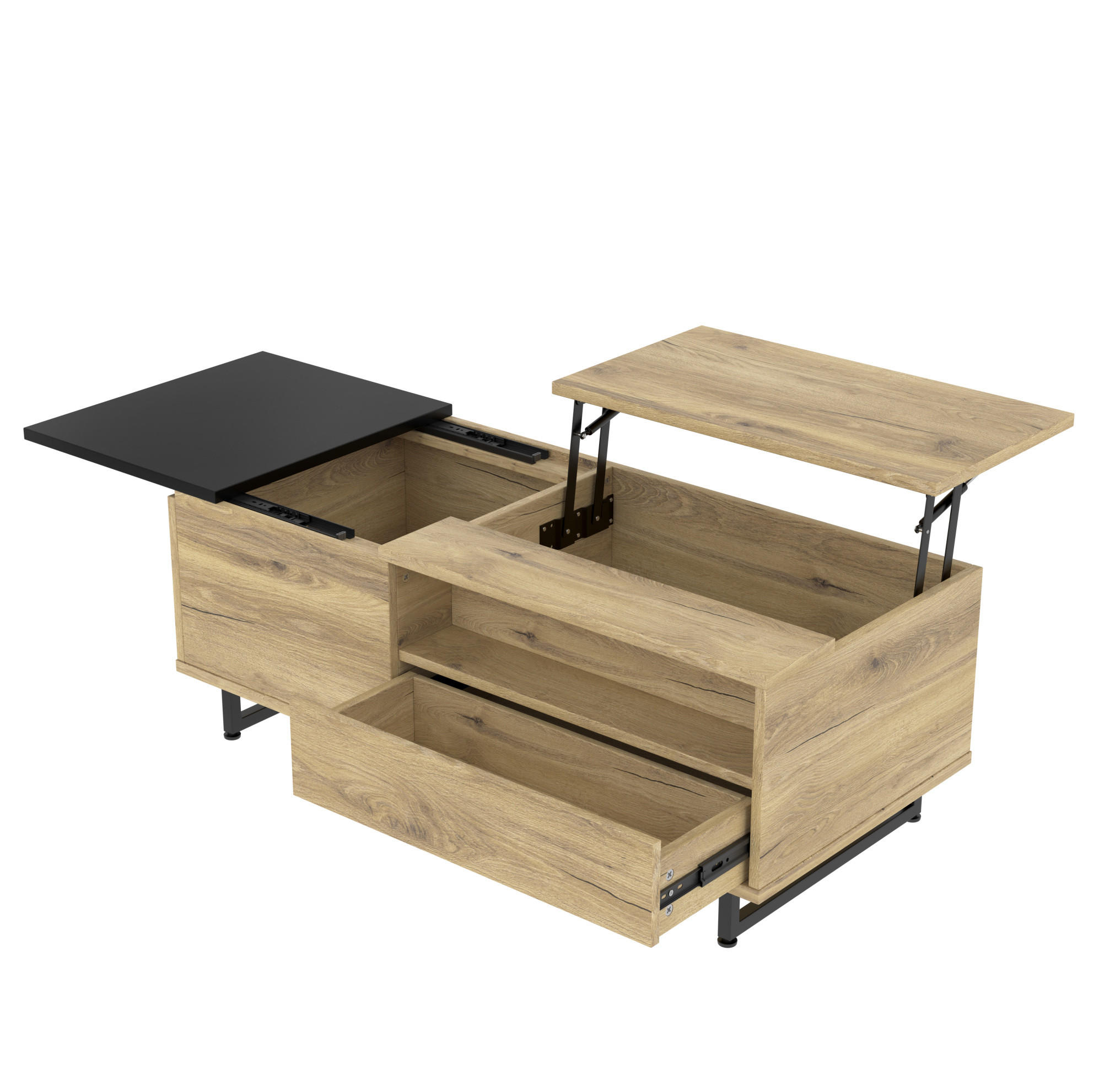 Meubliv Couchtisch Braun 50x27.5x106.5 cm