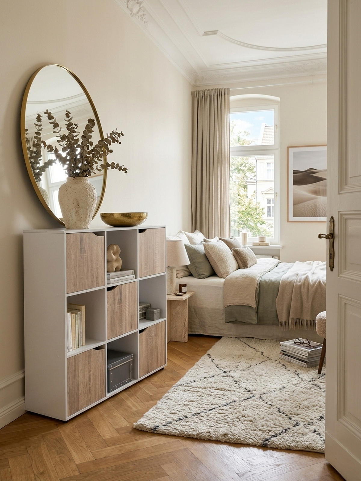 REGAL – Weiß/Sonoma, 89x91x29 cm, 9 Fächer, für Bücher und Deko - Schwarz/Weiß, Holz (89/91/29cm) - KADIMA DESIGN