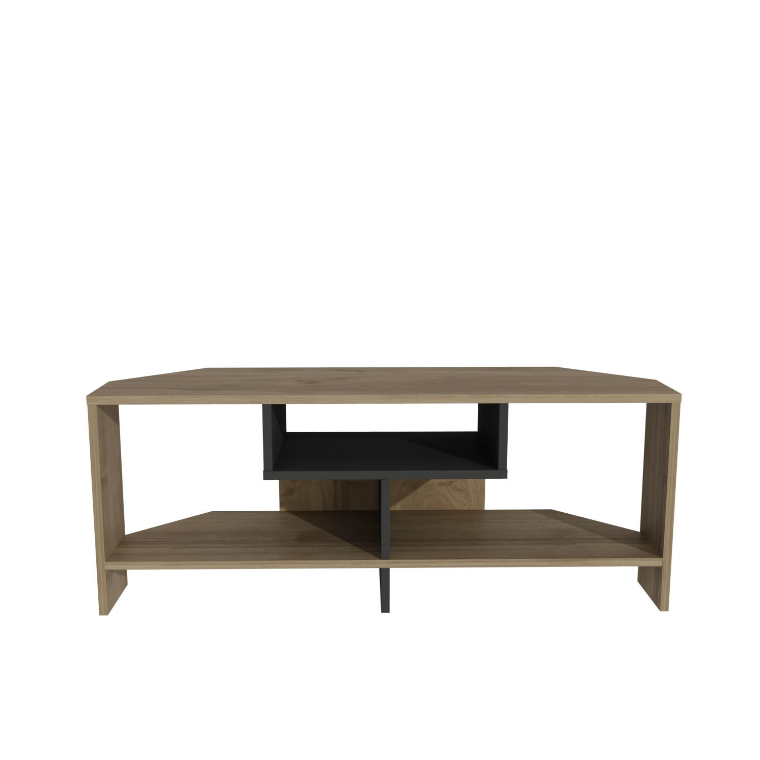 TV-LOWBOARD Maldiv - Schwarz/Braun, Holzwerkstoff (114.44/47/35cm) - Decorotika