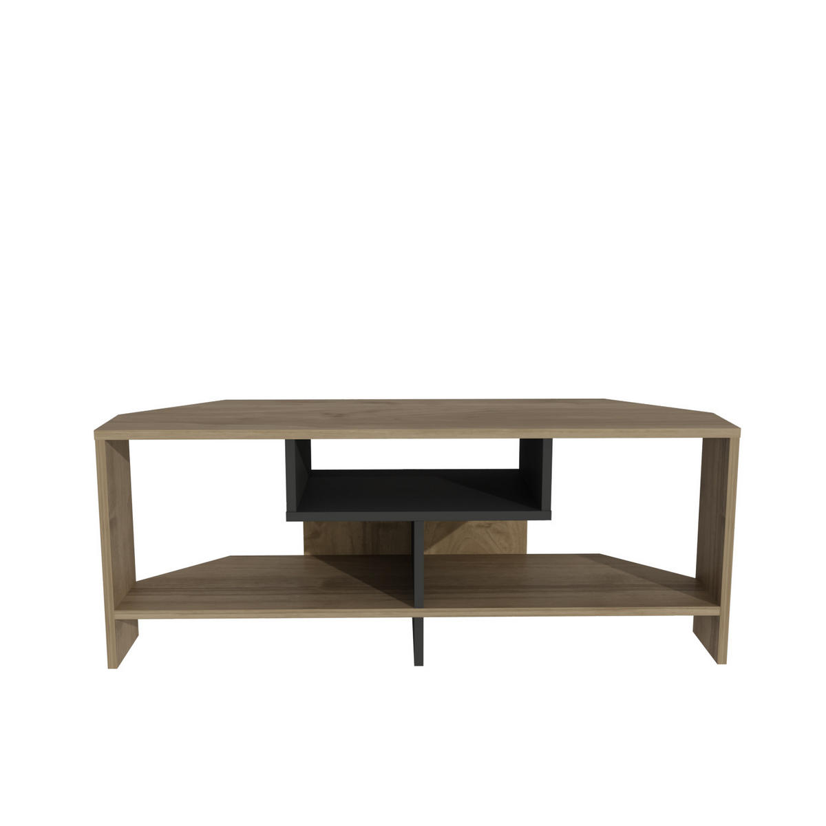 TV-LOWBOARD Maldiv - Schwarz/Braun, Holzwerkstoff (114.44/47/35cm) - Decorotika