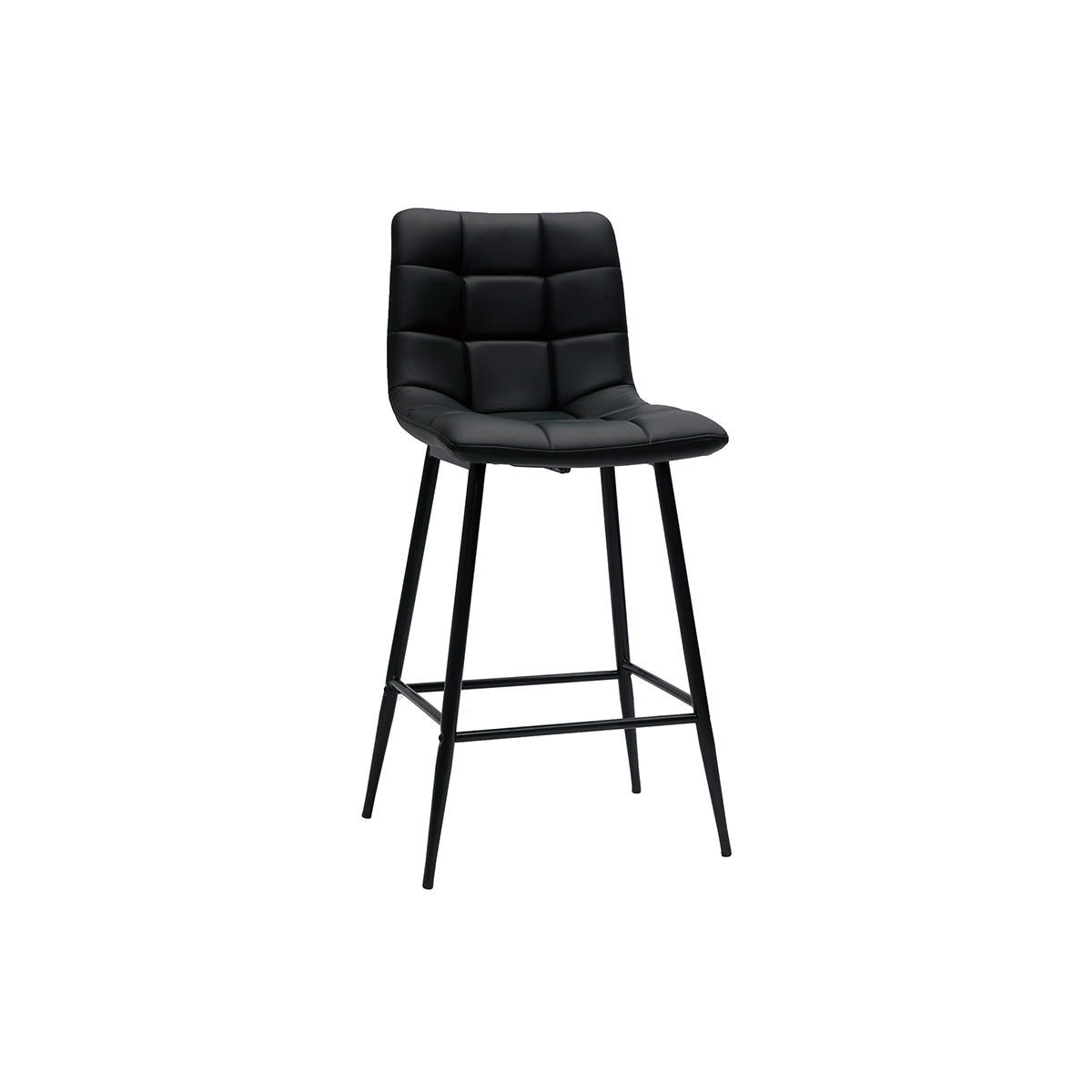 BARHOCKER Schwarz H65 cm 2er-Set MAXWELL - Schwarz, Textil (51/99/50cm) - Miliboo