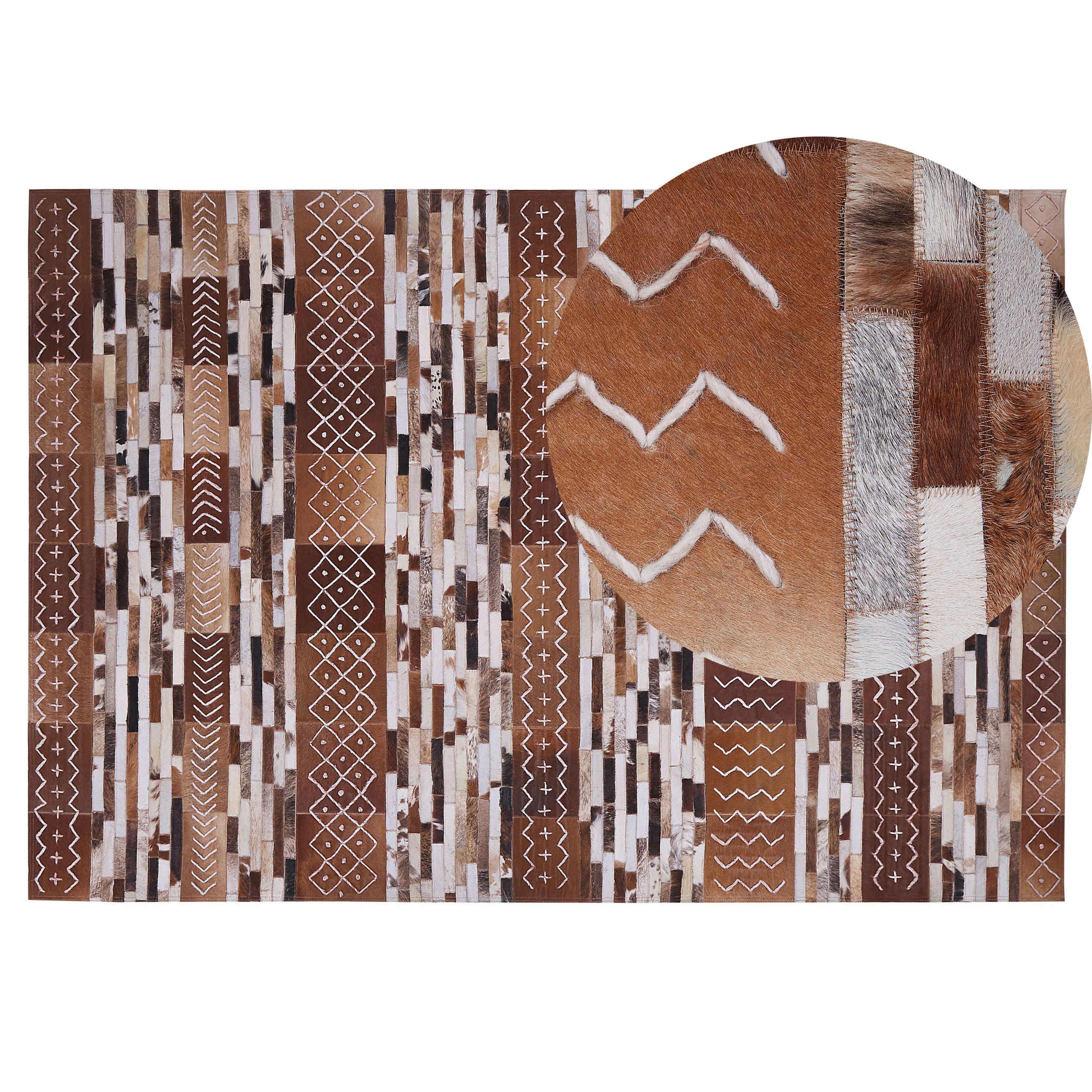 KURZFLOR-TEPPICH Herekli 200/140 cm - Braun, Fell (140/200cm) - Beliani