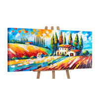 GEMÄLDE Blühende Felder auf Keilrahmen 115x50 cm - Multicolor, Holz (115/50cm) - YS-art gallery