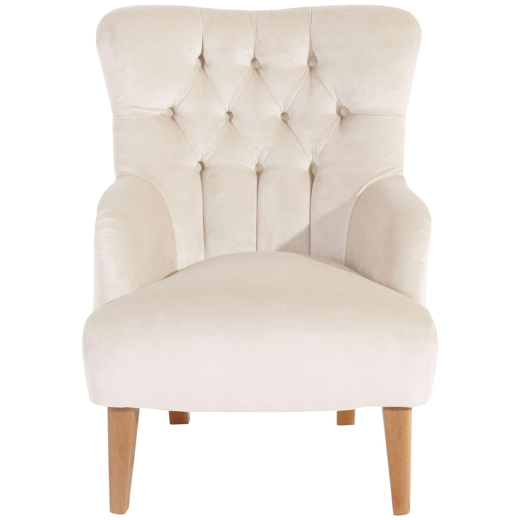 SESSEL Kaiya Bezug Samtvelours Buche natur / creme - Weiß, Kunststoff (71/97/82cm) - 58aufmkessel
