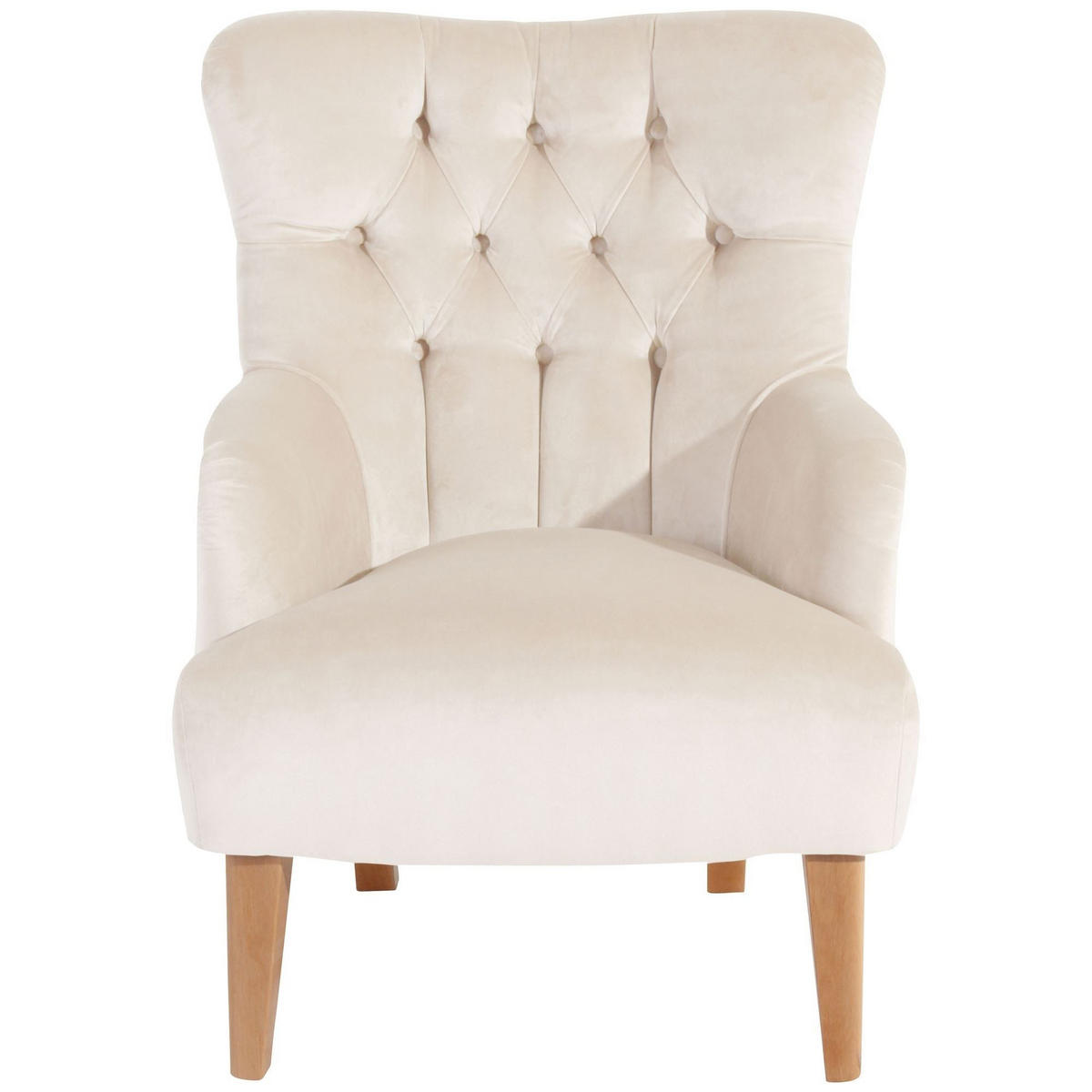 SESSEL Kaiya Bezug Samtvelours Buche natur / creme - Weiß, Kunststoff (71/97/82cm) - 58aufmkessel