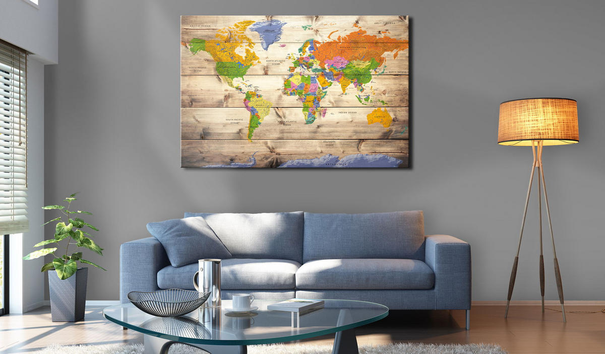PINNWANDBILDER Bunt 90/60 cm - Multicolor, Naturmaterialen/Textil (90/60cm) - KUNSTLOFT