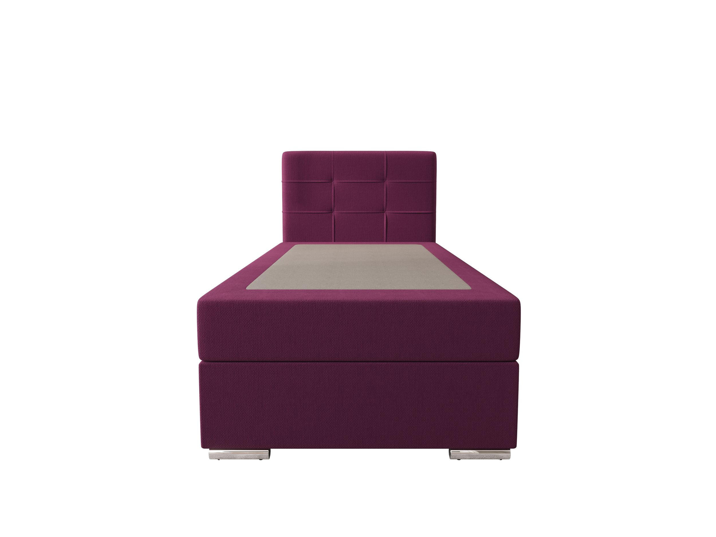 BOXBETT ZILANO 1 mit Matratze H3 und Topper 90x200 Cosmic 110 rechts - Violett, Holz/Textil (90/200cm) - Bedante