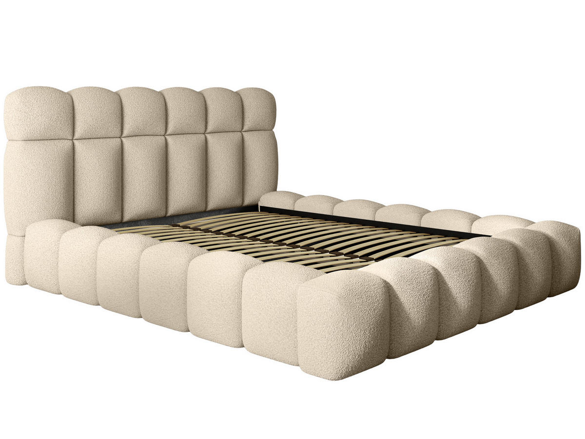 POLSTERBETT Mira XL Beige 140/200 cm Boucle mit Bettkasten - Beige, Textil/Metall (140/200cm) - wonello