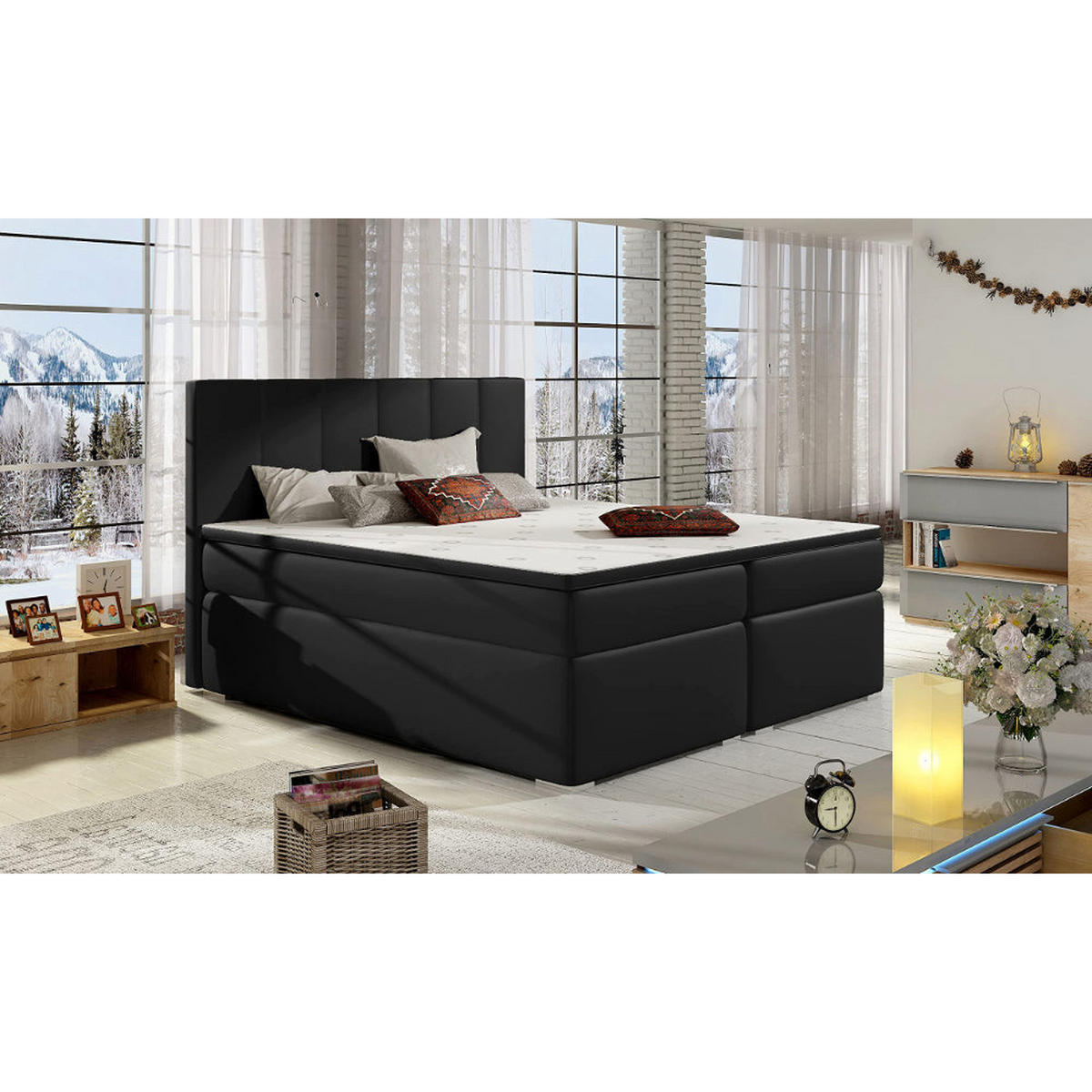 BOXBETT Bolero Bonellfederkern inkl - Dunkelgrau, Holz/Holzwerkstoff (140/200cm) - Best For Home