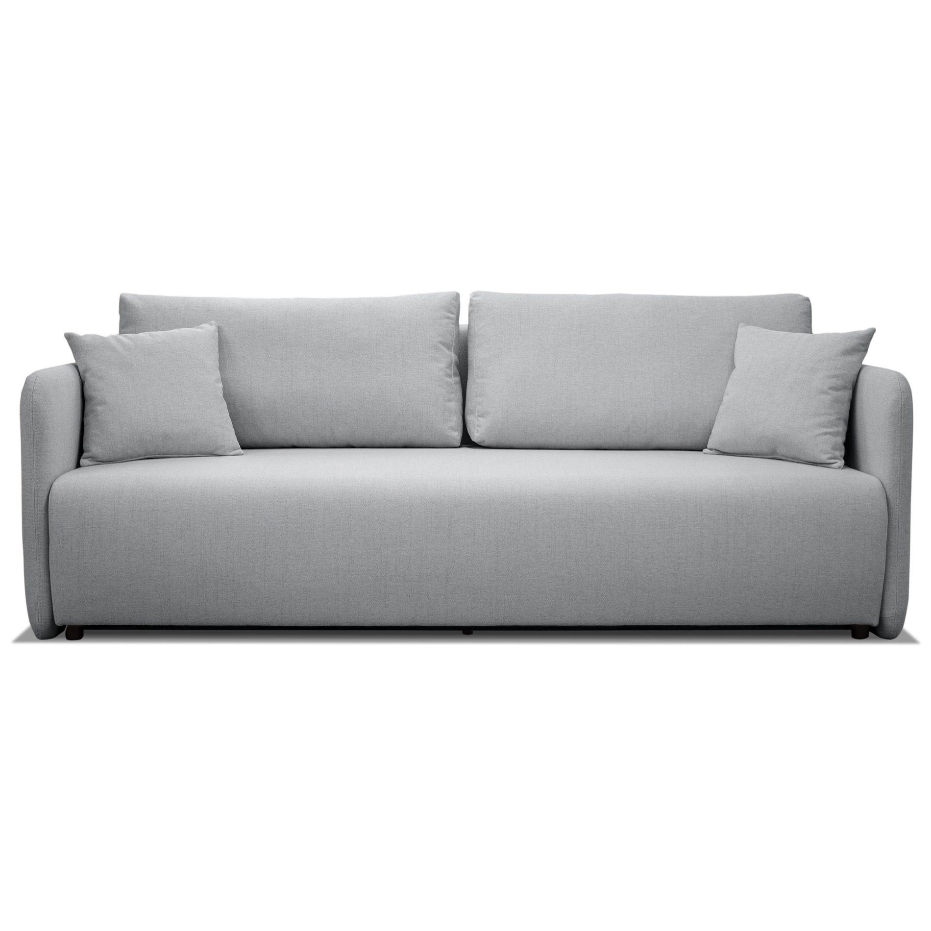 SOFA Anvio Hellgrau mit Schlaffunktion - Hellgrau/Schwarz, Kunststoff/Textil (220/88/100cm) - Selsey