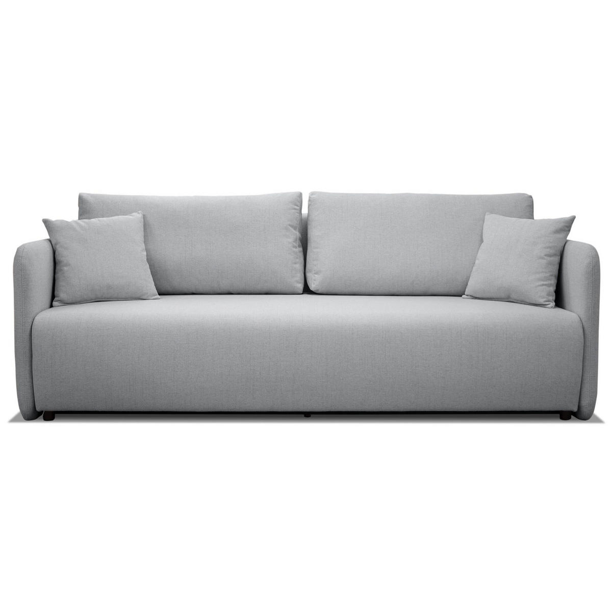 SOFA Anvio Hellgrau mit Schlaffunktion - Hellgrau/Schwarz, Kunststoff/Textil (220/88/100cm) - Selsey
